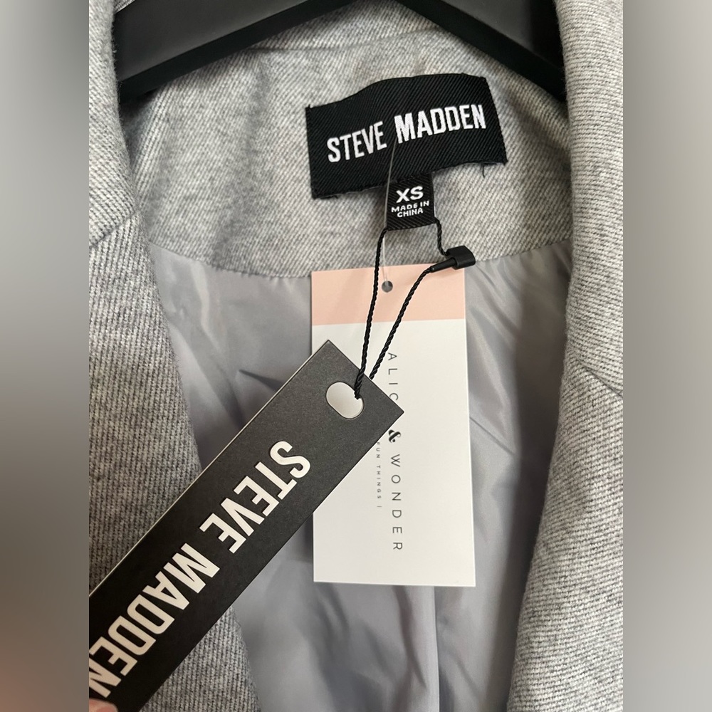 Steve Madden Viviana Structured Notch Lapel Tie Waist Blazer Vest Jacket XS NWT